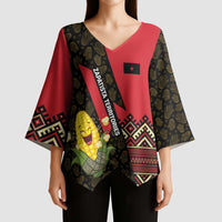 Zapatista Territories Kimono Sleeve Blouse Mexico with Corn Graphic and Indigenous Pattern Semillas de Libertad - Wonder Print Shop
