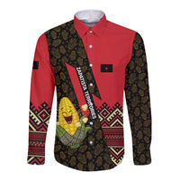Zapatista Territories Long Sleeve Button Shirt Mexico with Corn Graphic and Indigenous Pattern Semillas de Libertad - Wonder Print Shop