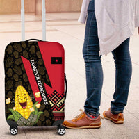 Zapatista Territories Luggage Cover Mexico with Corn Graphic and Indigenous Pattern Semillas de Libertad - Wonder Print Shop