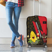 Zapatista Territories Luggage Cover Mexico with Corn Graphic and Indigenous Pattern Semillas de Libertad - Wonder Print Shop