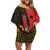Zapatista Territories Off Shoulder Short Dress Mexico with Corn Graphic and Indigenous Pattern Semillas de Libertad - Wonder Print Shop