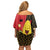 Zapatista Territories Off Shoulder Short Dress Mexico with Corn Graphic and Indigenous Pattern Semillas de Libertad - Wonder Print Shop