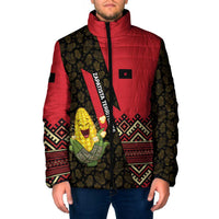 Zapatista Territories Padded Jacket Mexico with Corn Graphic and Indigenous Pattern Semillas de Libertad - Wonder Print Shop