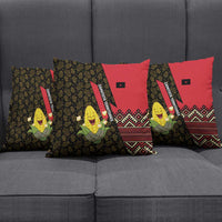 Zapatista Territories Pillow Cover Mexico with Corn Graphic and Indigenous Pattern Semillas de Libertad - Wonder Print Shop