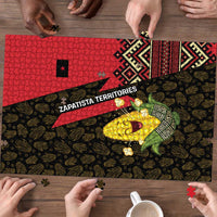 Zapatista Territories Puzzle Mexico with Corn Graphic and Indigenous Pattern Semillas de Libertad - Wonder Print Shop