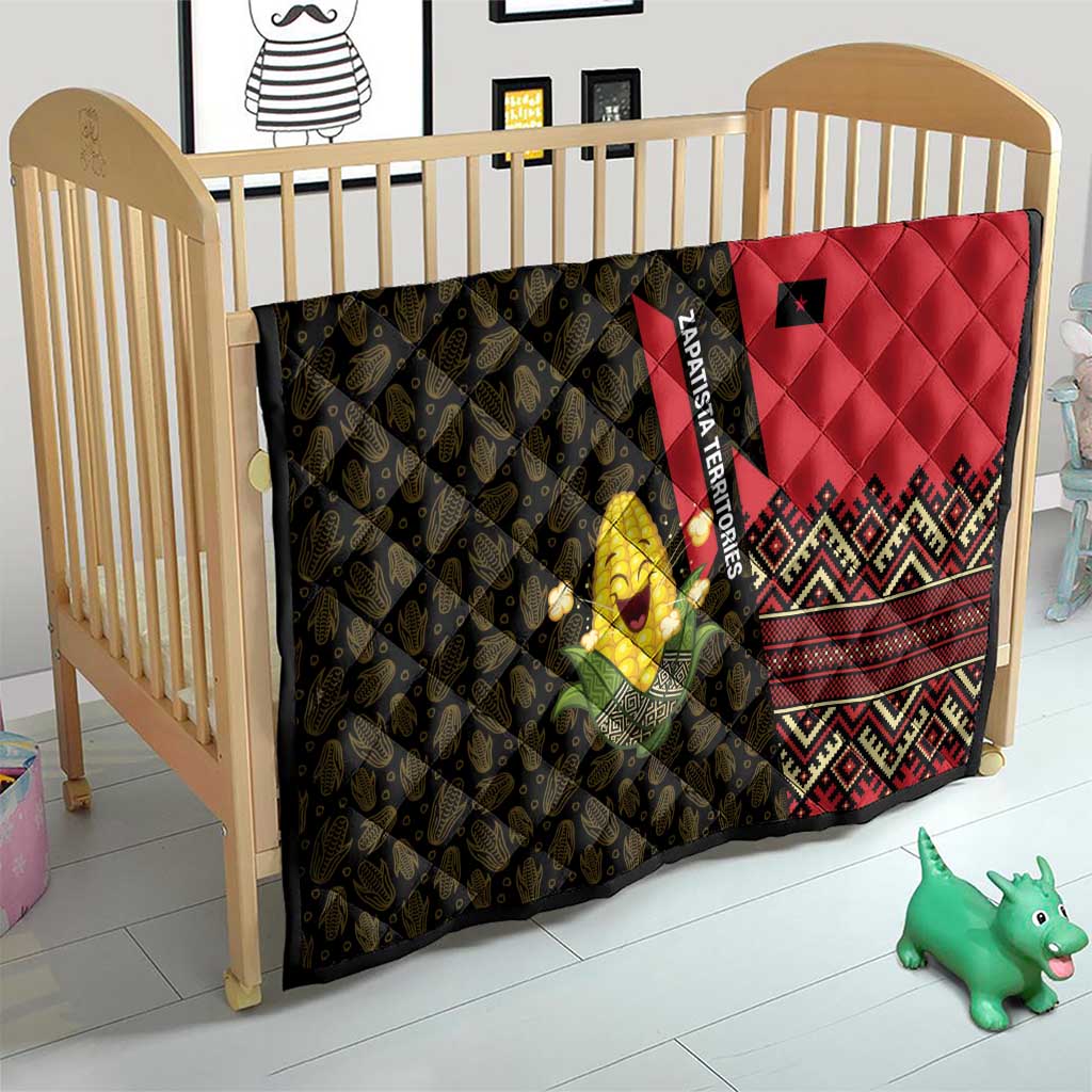 Zapatista Territories Quilt Mexico with Corn Graphic and Indigenous Pattern Semillas de Libertad - Wonder Print Shop