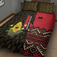 Zapatista Territories Quilt Bed Set Mexico with Corn Graphic and Indigenous Pattern Semillas de Libertad - Wonder Print Shop