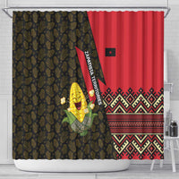 Zapatista Territories Shower Curtain Mexico with Corn Graphic and Indigenous Pattern Semillas de Libertad - Wonder Print Shop
