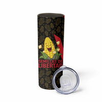 Zapatista Territories Skinny Tumbler Mexico with Corn Graphic and Indigenous Pattern Semillas de Libertad - Wonder Print Shop