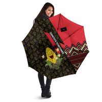 Zapatista Territories Umbrella Mexico with Corn Graphic and Indigenous Pattern Semillas de Libertad - Wonder Print Shop