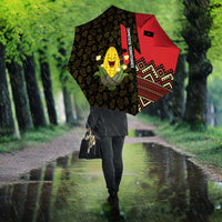 Zapatista Territories Umbrella Mexico with Corn Graphic and Indigenous Pattern Semillas de Libertad - Wonder Print Shop