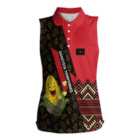 Zapatista Territories Women Sleeveless Polo Shirt Mexico with Corn Graphic and Indigenous Pattern Semillas de Libertad - Wonder Print Shop