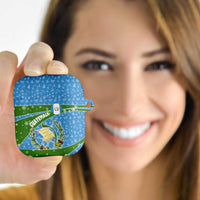 Guatemala Christmas AirPods Case with Blue Green Christmas Quetzal Bird Gift and Coat of Arms - Wonder Print Shop