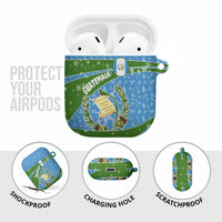 Guatemala Christmas AirPods Case with Blue Green Christmas Quetzal Bird Gift and Coat of Arms - Wonder Print Shop