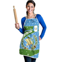 Guatemala Christmas Apron with Blue Green Christmas Quetzal Bird Gift and Coat of Arms - Wonder Print Shop