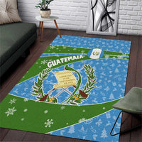 Guatemala Christmas Area Rug with Blue Green Christmas Quetzal Bird Gift and Coat of Arms - Wonder Print Shop