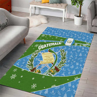 Guatemala Christmas Area Rug with Blue Green Christmas Quetzal Bird Gift and Coat of Arms - Wonder Print Shop