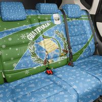 Guatemala Christmas Back Car Seat Cover with Blue Green Christmas Quetzal Bird Gift and Coat of Arms - Wonder Print Shop