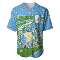Guatemala Christmas Baseball Jersey with Blue Green Christmas Quetzal Bird Gift and Coat of Arms - Wonder Print Shop