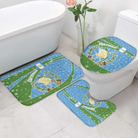 Guatemala Christmas Bathroom Set with Blue Green Christmas Quetzal Bird Gift and Coat of Arms - Wonder Print Shop
