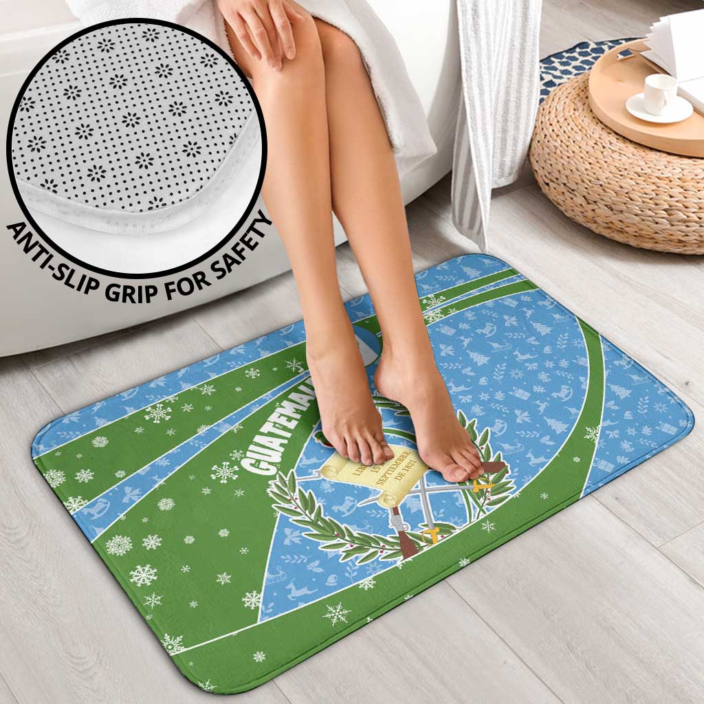 Guatemala Christmas Bathroom Set with Blue Green Christmas Quetzal Bird Gift and Coat of Arms - Wonder Print Shop