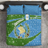 Guatemala Christmas Bedding Set with Blue Green Christmas Quetzal Bird Gift and Coat of Arms - Wonder Print Shop