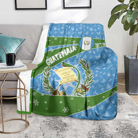 Guatemala Christmas Blanket with Blue Green Christmas Quetzal Bird Gift and Coat of Arms - Wonder Print Shop