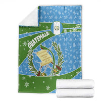 Guatemala Christmas Blanket with Blue Green Christmas Quetzal Bird Gift and Coat of Arms - Wonder Print Shop