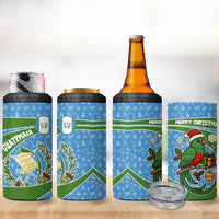 Guatemala Christmas 4 in 1 Can Cooler Tumbler with Blue Green Christmas Quetzal Bird Gift and Coat of Arms - Wonder Print Shop