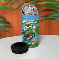 Guatemala Christmas 4 in 1 Can Cooler Tumbler with Blue Green Christmas Quetzal Bird Gift and Coat of Arms - Wonder Print Shop