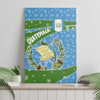Guatemala Christmas Canvas Wall Art with Blue Green Christmas Quetzal Bird Gift and Coat of Arms - Wonder Print Shop