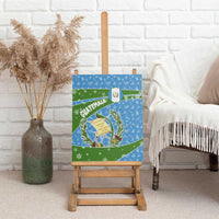 Guatemala Christmas Canvas Wall Art with Blue Green Christmas Quetzal Bird Gift and Coat of Arms - Wonder Print Shop