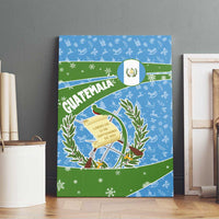 Guatemala Christmas Canvas Wall Art with Blue Green Christmas Quetzal Bird Gift and Coat of Arms - Wonder Print Shop