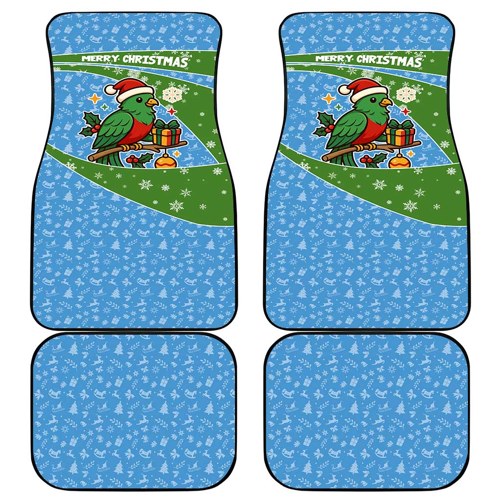 Guatemala Christmas Car Mats with Blue Green Christmas Quetzal Bird Gift and Coat of Arms - Wonder Print Shop