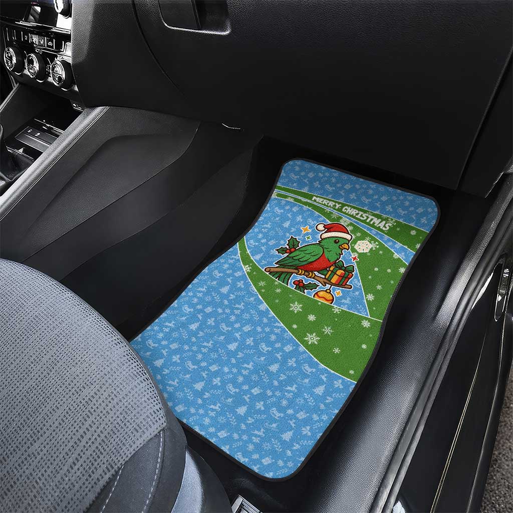 Guatemala Christmas Car Mats with Blue Green Christmas Quetzal Bird Gift and Coat of Arms - Wonder Print Shop