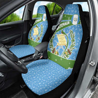 Guatemala Christmas Car Seat Cover with Blue Green Christmas Quetzal Bird Gift and Coat of Arms - Wonder Print Shop