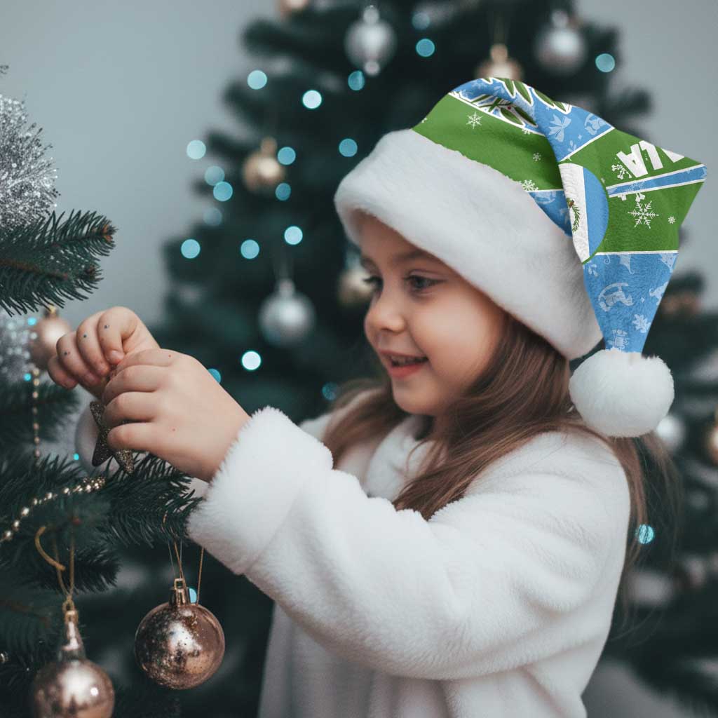 Guatemala Christmas Santa Hat with Blue Green Christmas Quetzal Bird Gift and Coat of Arms - Wonder Print Shop