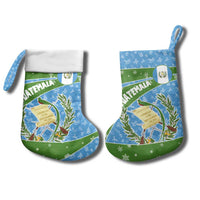 Guatemala Christmas Stocking with Blue Green Christmas Quetzal Bird Gift and Coat of Arms - Wonder Print Shop