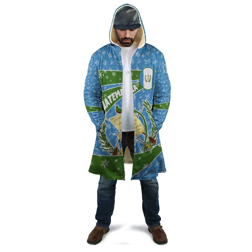 Guatemala Christmas Cloak with Blue Green Christmas Quetzal Bird Gift and Coat of Arms - Wonder Print Shop