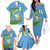 Guatemala Christmas Family Matching Off The Shoulder Long Sleeve Dress and Hawaiian Shirt with Blue Green Christmas Quetzal Bird Gift and Coat of Arms - Wonder Print Shop
