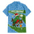 Guatemala Christmas Family Matching Off The Shoulder Long Sleeve Dress and Hawaiian Shirt with Blue Green Christmas Quetzal Bird Gift and Coat of Arms - Wonder Print Shop