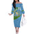 Guatemala Christmas Family Matching Off The Shoulder Long Sleeve Dress and Hawaiian Shirt with Blue Green Christmas Quetzal Bird Gift and Coat of Arms - Wonder Print Shop