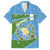 Guatemala Christmas Family Matching Off Shoulder Short Dress and Hawaiian Shirt with Blue Green Christmas Quetzal Bird Gift and Coat of Arms - Wonder Print Shop