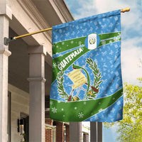 Guatemala Christmas Garden Flag with Blue Green Christmas Quetzal Bird Gift and Coat of Arms - Wonder Print Shop