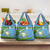 Guatemala Christmas Grocery Bag with Blue Green Christmas Quetzal Bird Gift and Coat of Arms - Wonder Print Shop