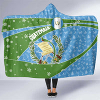 Guatemala Christmas Hooded Blanket with Blue Green Christmas Quetzal Bird Gift and Coat of Arms - Wonder Print Shop