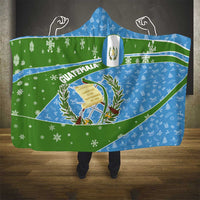 Guatemala Christmas Hooded Blanket with Blue Green Christmas Quetzal Bird Gift and Coat of Arms - Wonder Print Shop