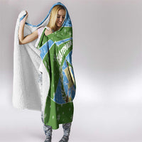 Guatemala Christmas Hooded Blanket with Blue Green Christmas Quetzal Bird Gift and Coat of Arms - Wonder Print Shop