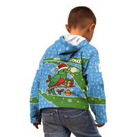 Guatemala Christmas Kid Hoodie with Blue Green Christmas Quetzal Bird Gift and Coat of Arms - Wonder Print Shop