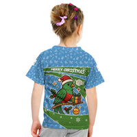 Guatemala Christmas Kid T Shirt with Blue Green Christmas Quetzal Bird Gift and Coat of Arms - Wonder Print Shop